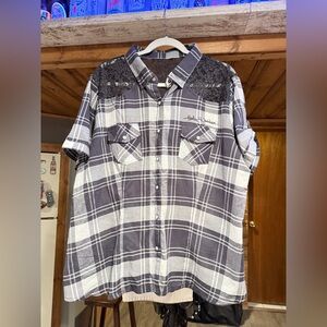 Women’s Harley Davidson shirt 3W New with tags short sleeve lace plaid